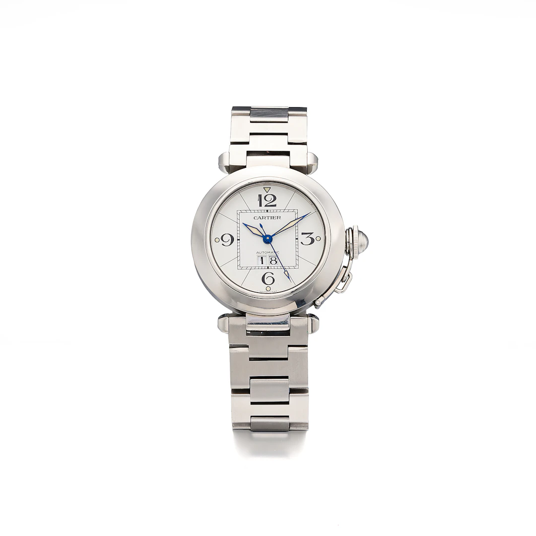 A Gentleman's Stainless Steel 'Pasha' Wristwatch, Ref. 2475, Cartier