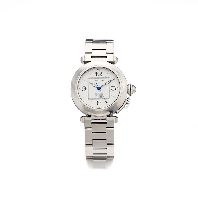 A Gentleman's Stainless Steel 'Pasha' Wristwatch, Ref. 2475, Cartier