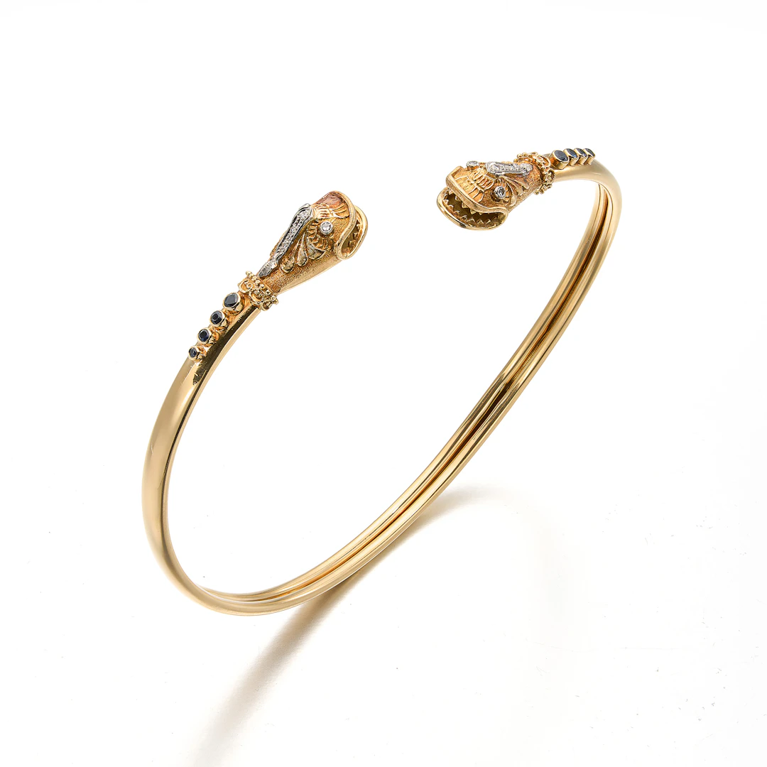 A Sapphire, Diamond and Gold Torc Necklace, Ilias Lalaounis