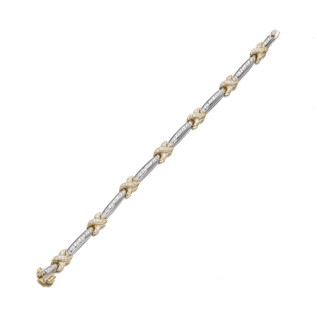 A Diamond and Two-Tone Gold Bracelet
