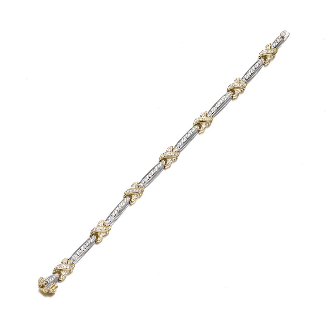 A Diamond and Two-Tone Gold Bracelet