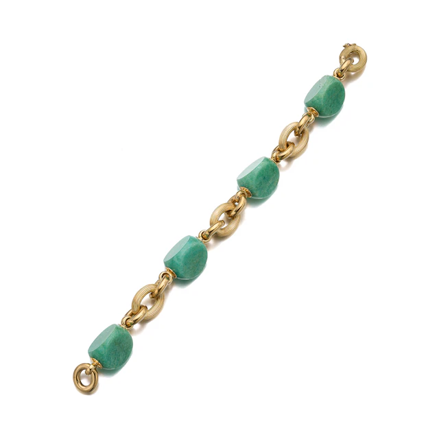 An Amazonite and Gold Bracelet