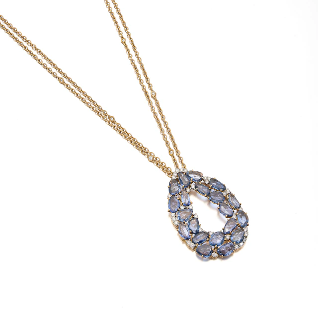 A Zircon, Diamond and Gold Necklace, Casato