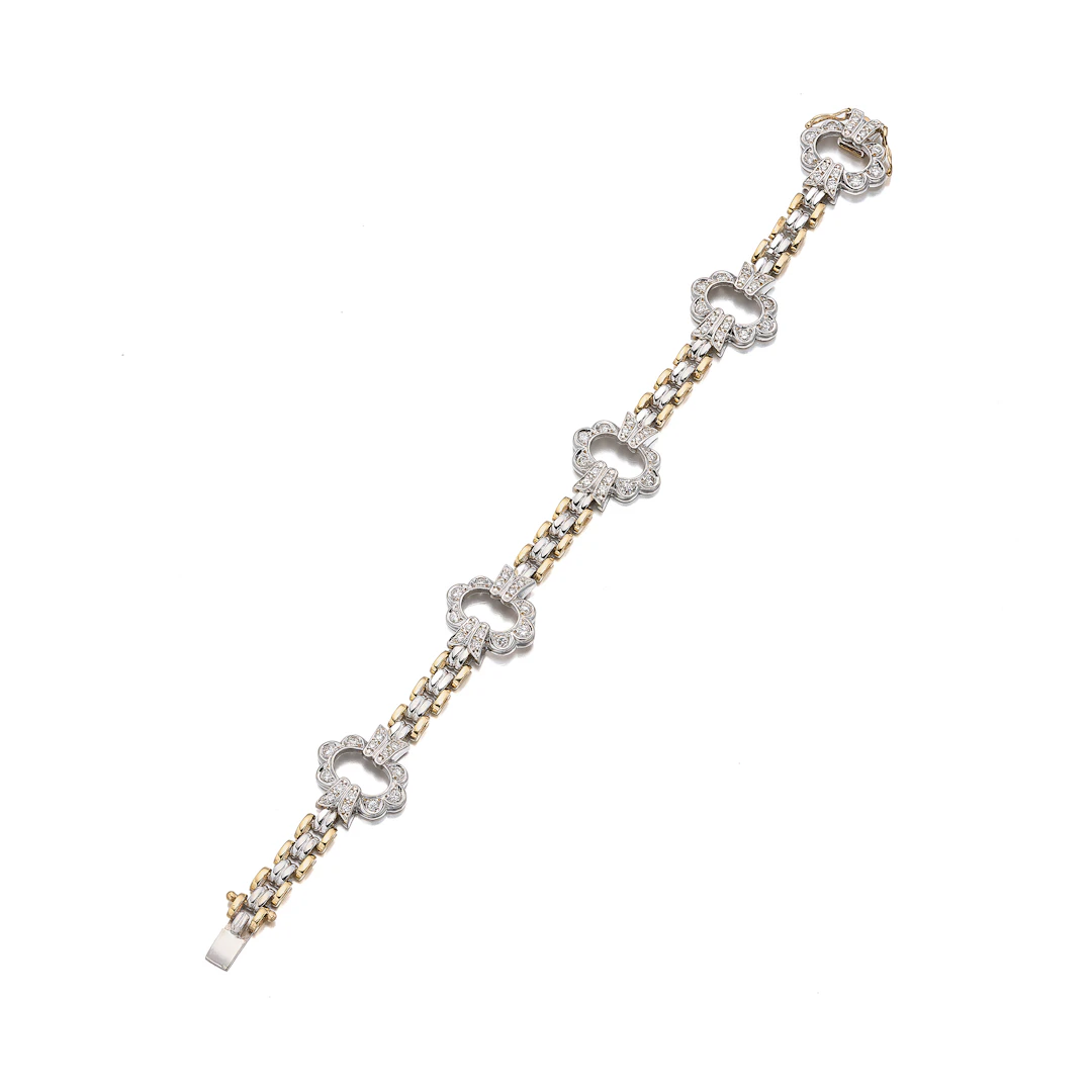 A Diamond and Two-Tone Gold Bracelet
