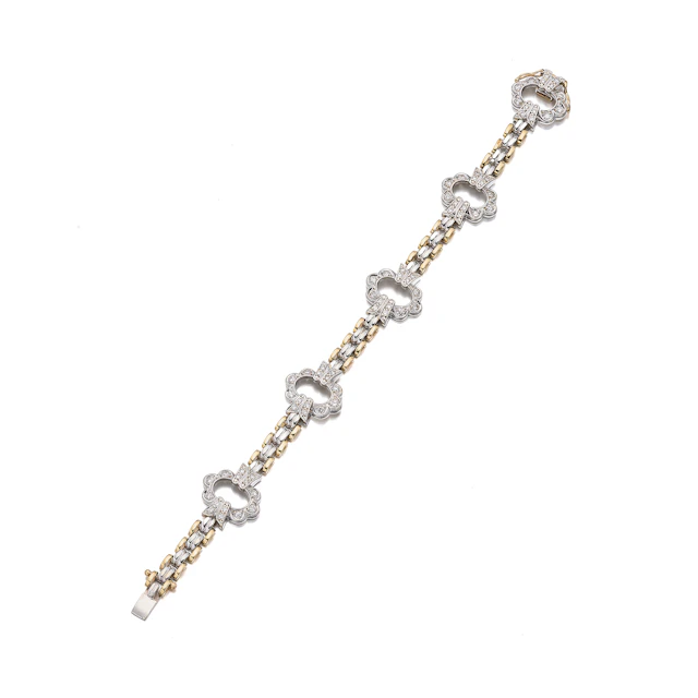 A Diamond and Two-Tone Gold Bracelet