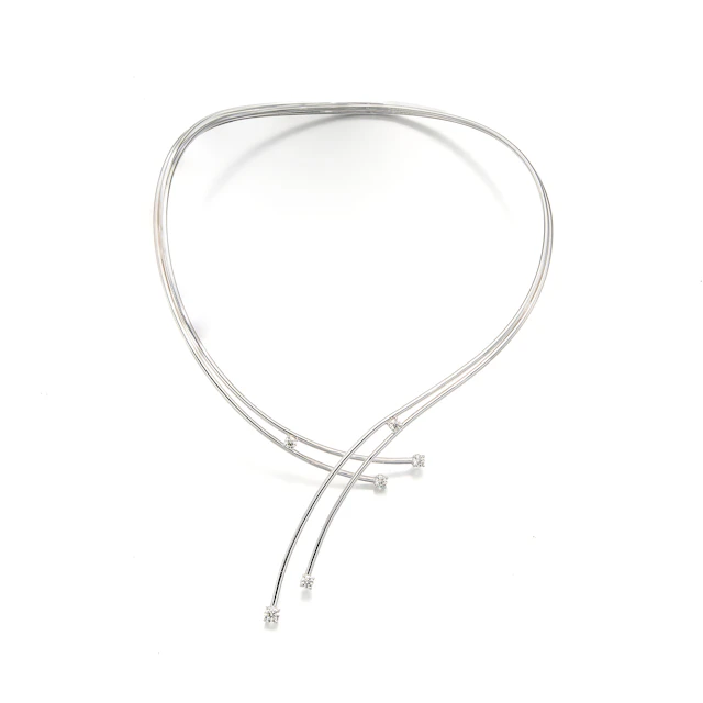 A Canadian Diamond and White Gold Torc Necklace