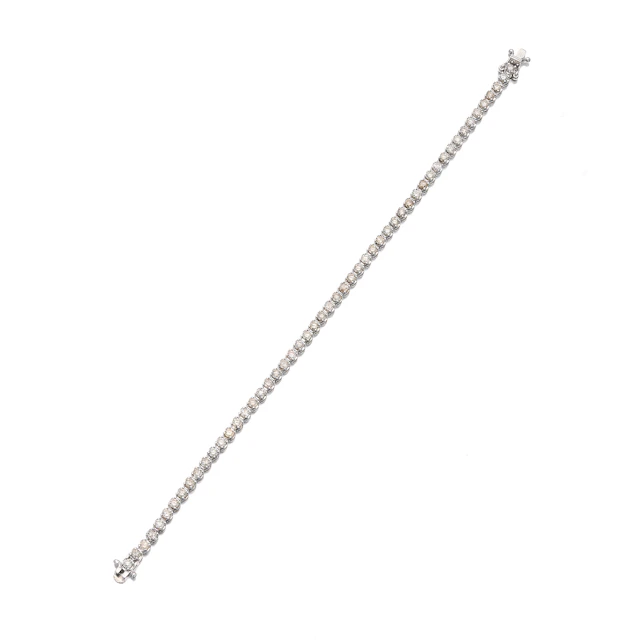 A Diamond and White Gold Tennis Bracelet
