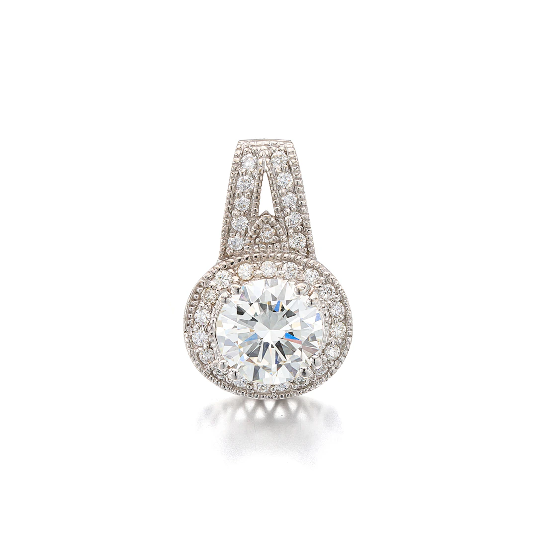 A Diamond and White Gold Pendant