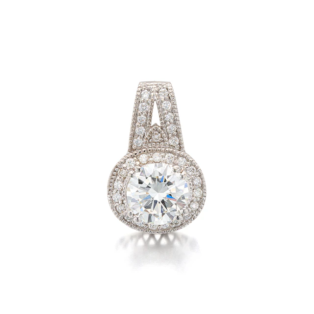 A Diamond and White Gold Pendant