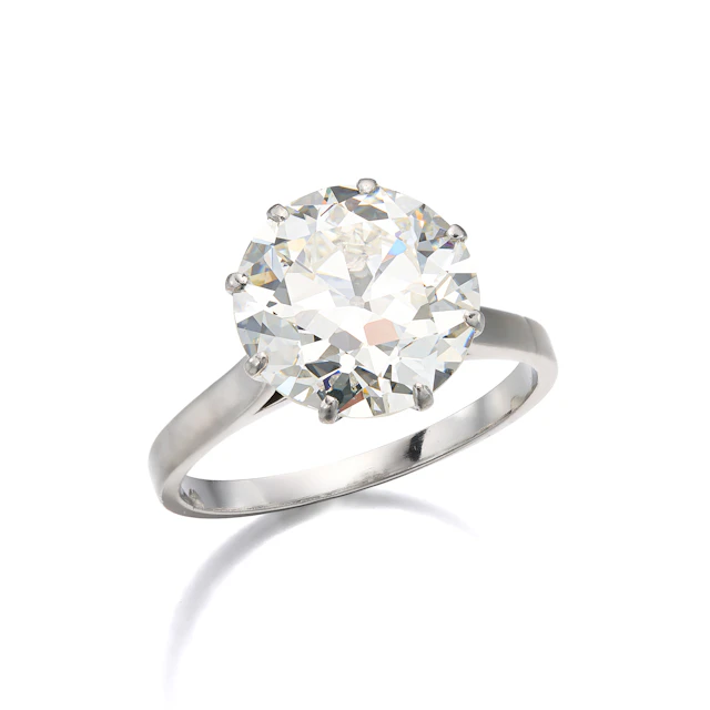 A Diamond Solitaire and Platinum Ring