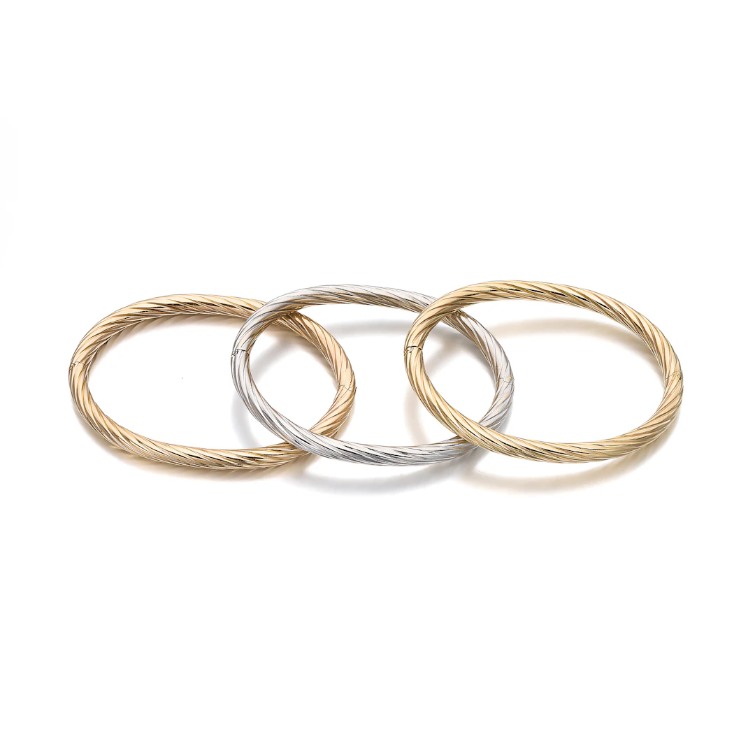 Three Gold Bangle Bracelets