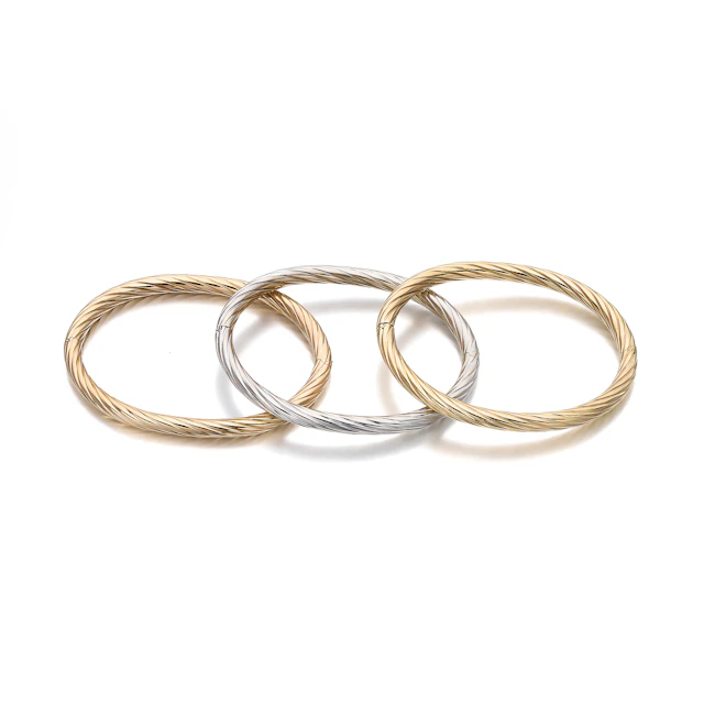 Three Gold Bangle Bracelets