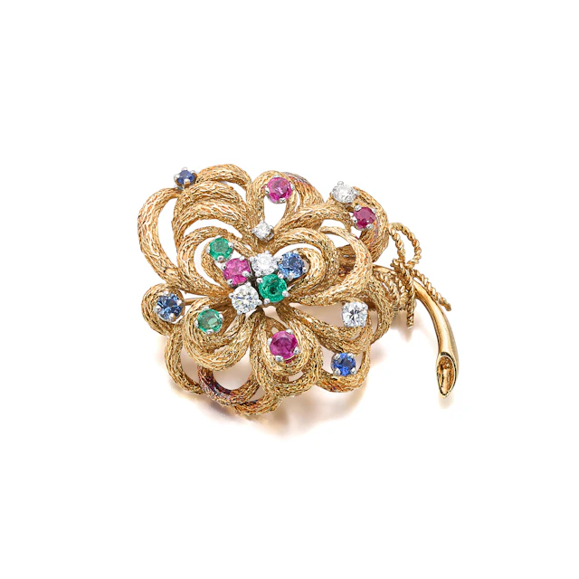 A Gem-Set and Gold Brooch