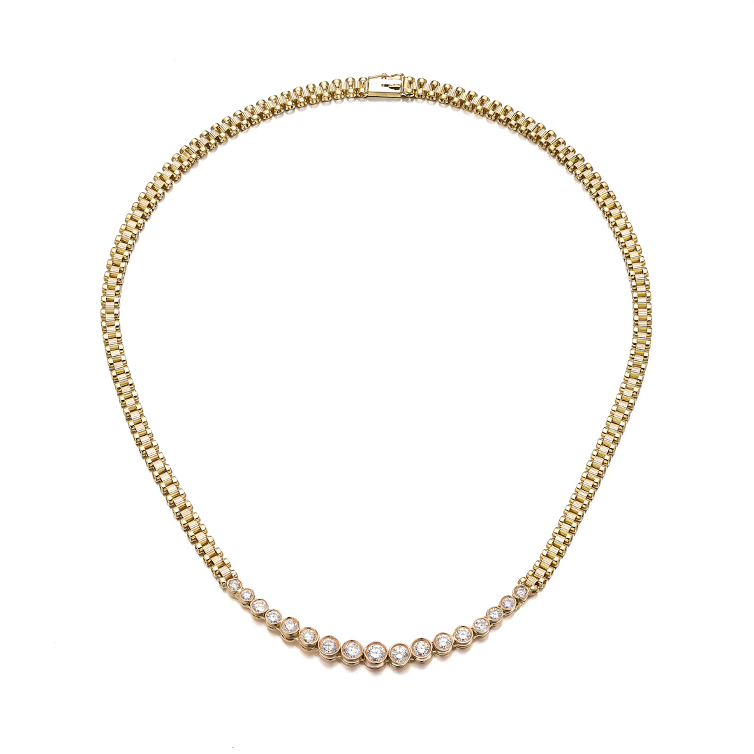 A Diamond and Gold Necklace
