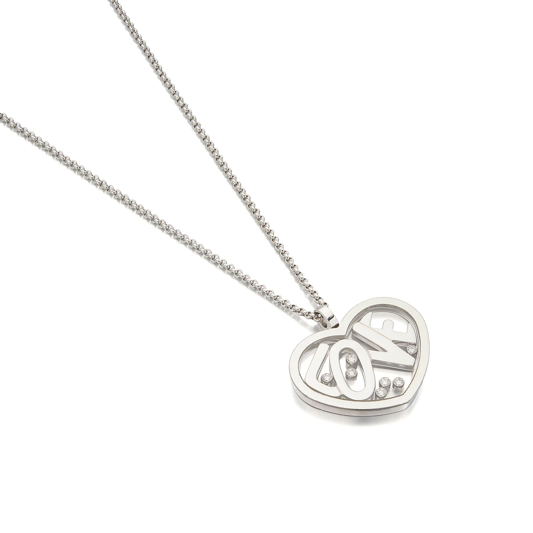 A Diamond and White Gold 'Happy Diamonds' Pendant Necklace, Chopard