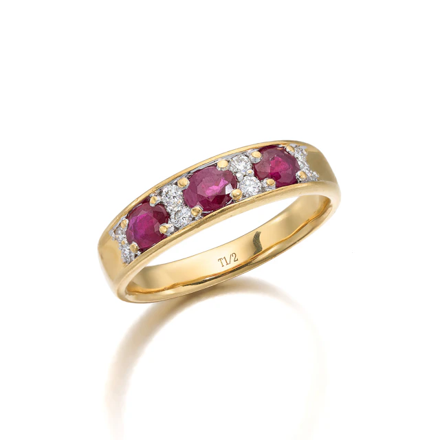 A Ruby, Diamond and Gold Ring