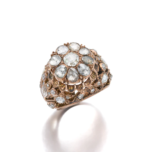 An Antique Diamond and Rose Gold Ring