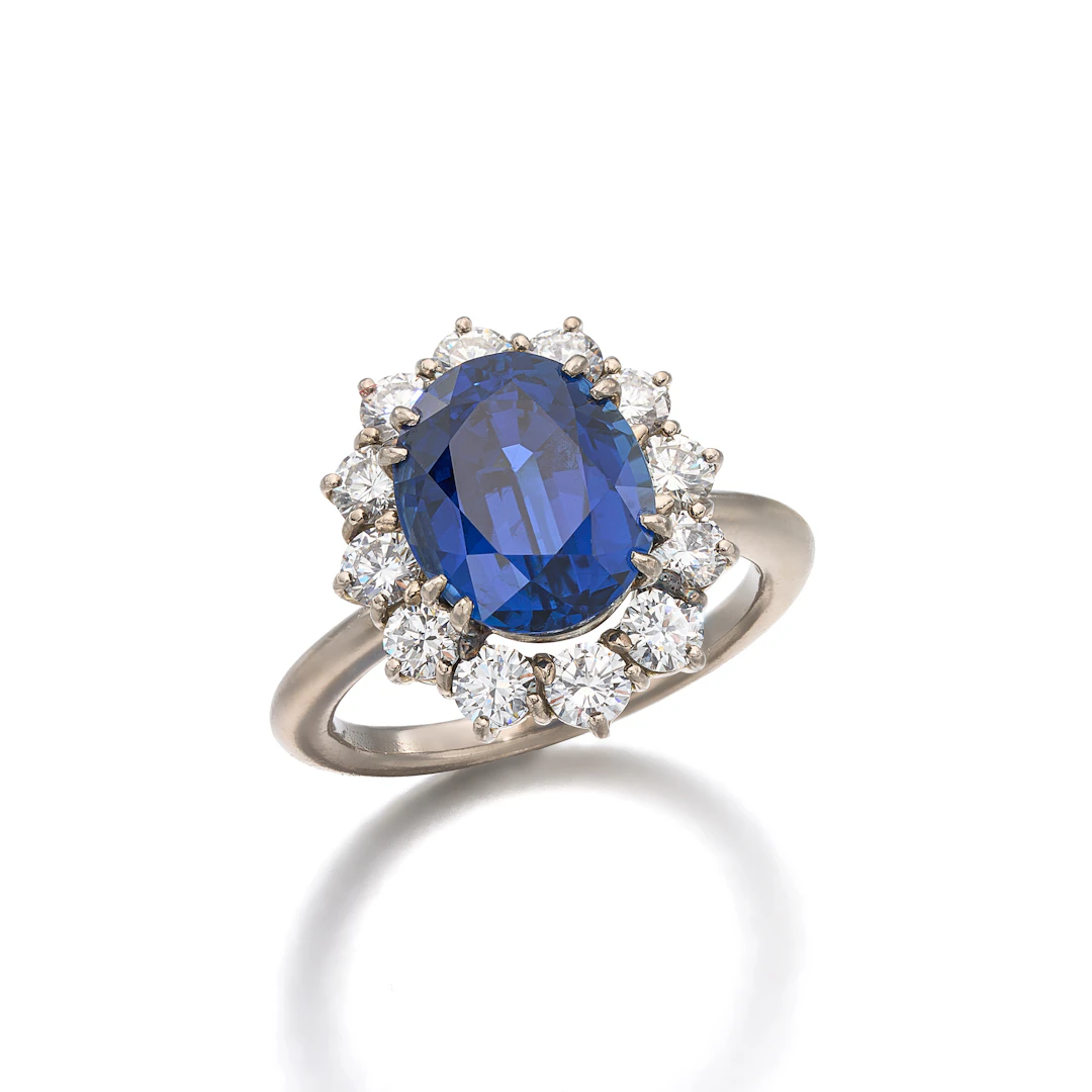 A Sapphire and Diamond Ring