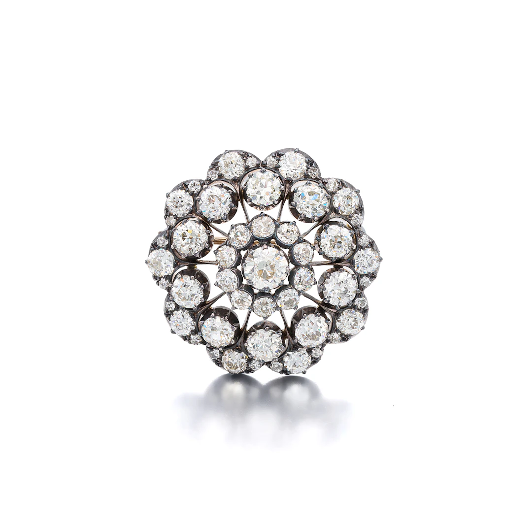 An Antique Diamond, Silver and Gold Brooch, circa 1880