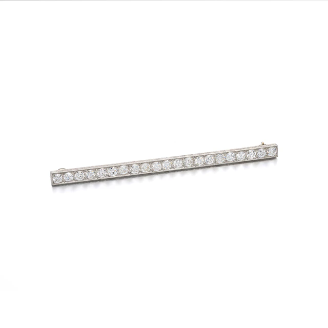 A Diamond and Platinum Bar Brooch, circa 1930