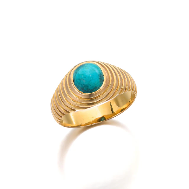 A Turquoise and Gold Ring