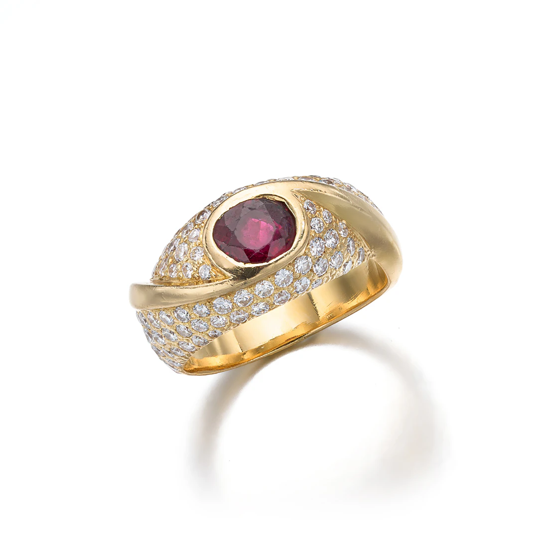 A Ruby, Diamond and Gold Ring