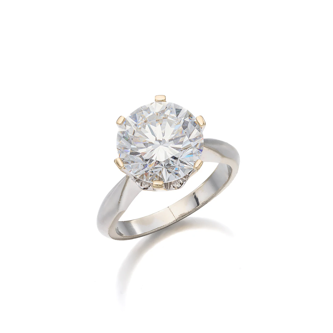 A Diamond Solitaire and White Gold Ring