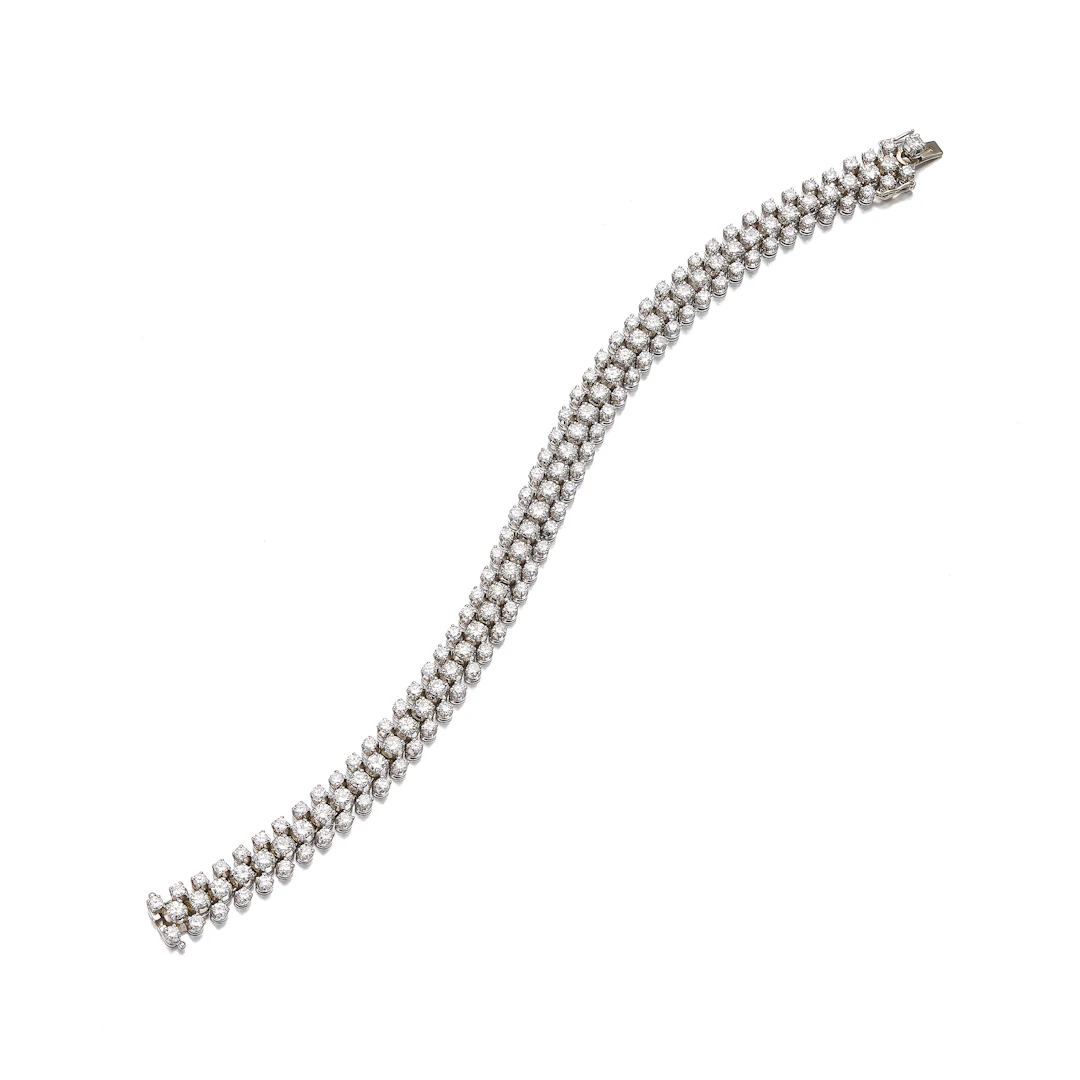 A Diamond and White Gold Bracelet