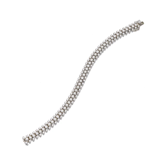 A Diamond and White Gold Bracelet