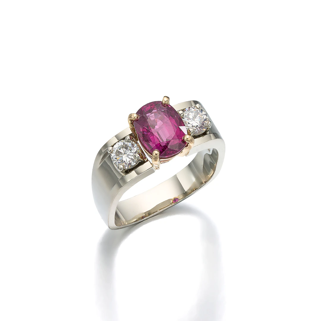 A Ruby, Diamond and Gold Ring