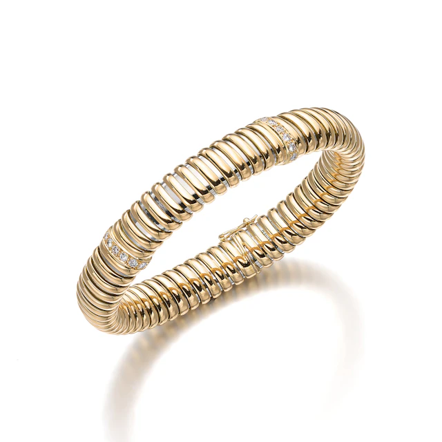 A Diamond, Stainless Steel and Gold Bracelet, Cartier