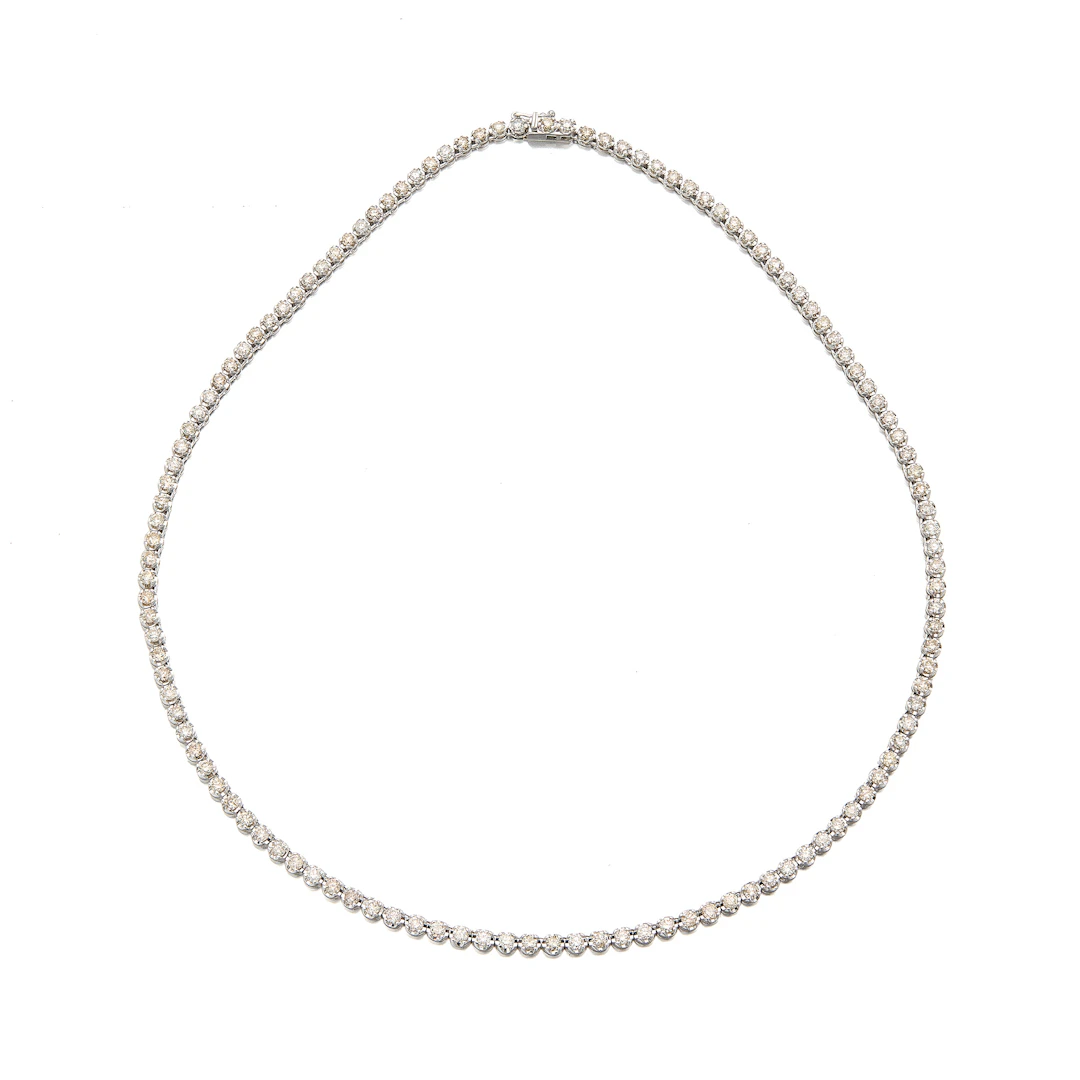 A Diamond and White Gold Line Necklace