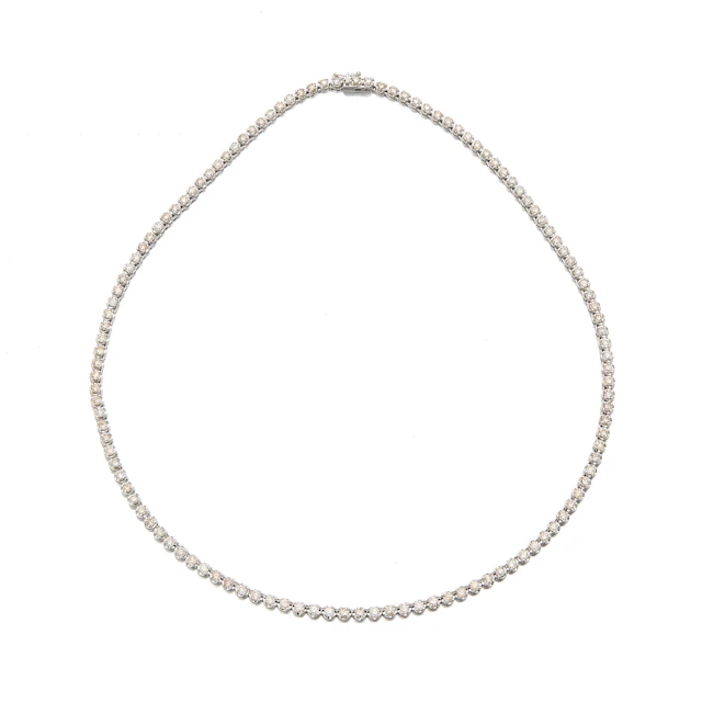 A Diamond and White Gold Line Necklace