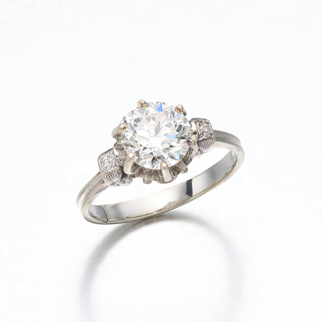 A Diamond and White Gold Ring