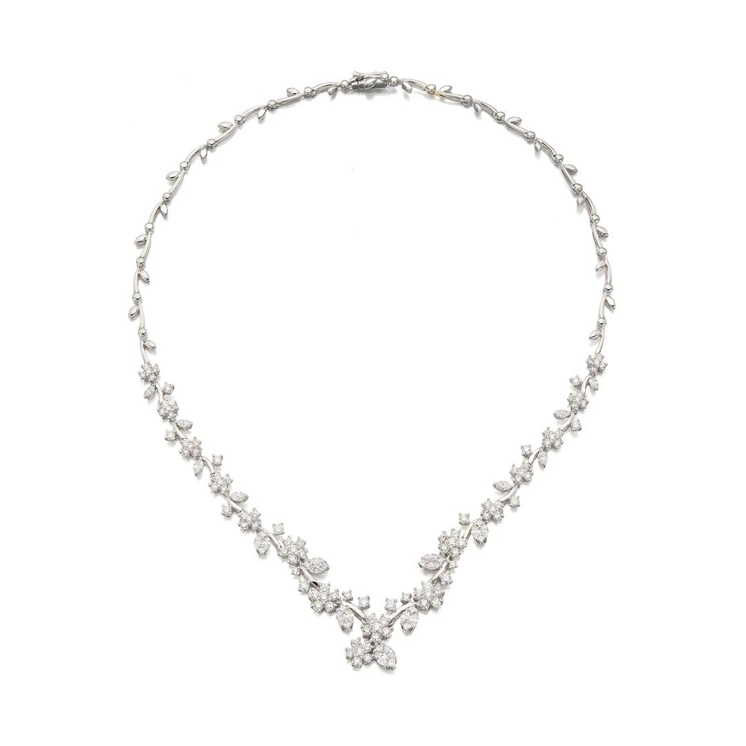 A Diamond and White Gold Necklace