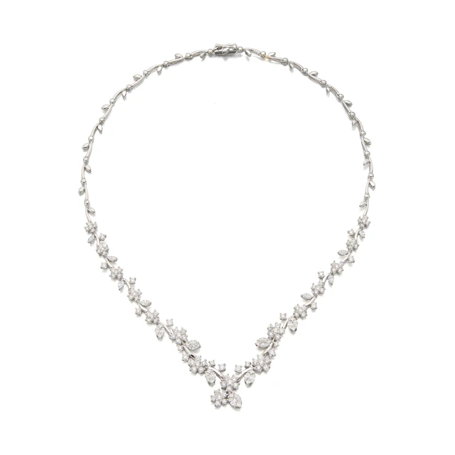 A Diamond and White Gold Necklace