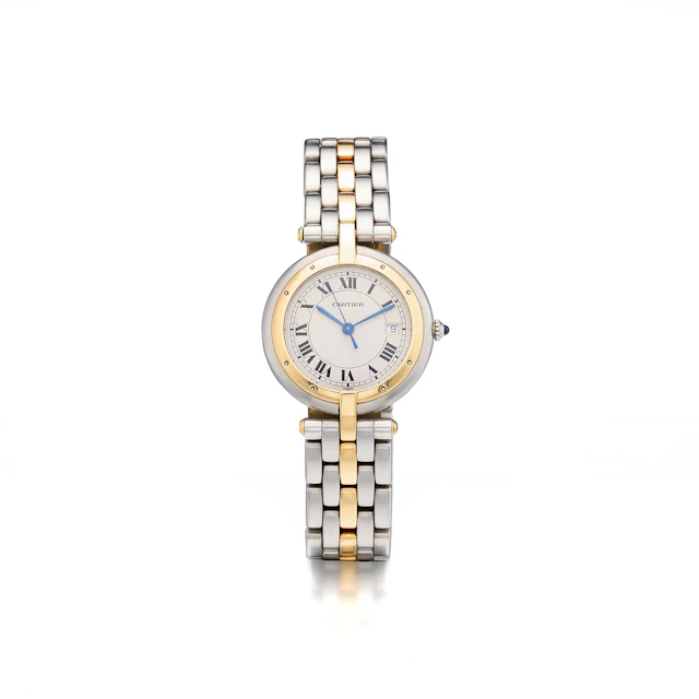 A Lady's Gold and Stainless Steel 'Panthère Vendôme' Wristwatch, Ref.