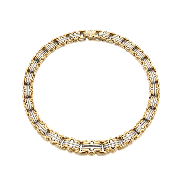 A Gold and Stainless Steel Necklace, Bulgari