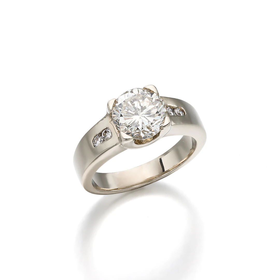 A Diamond and White Gold Ring