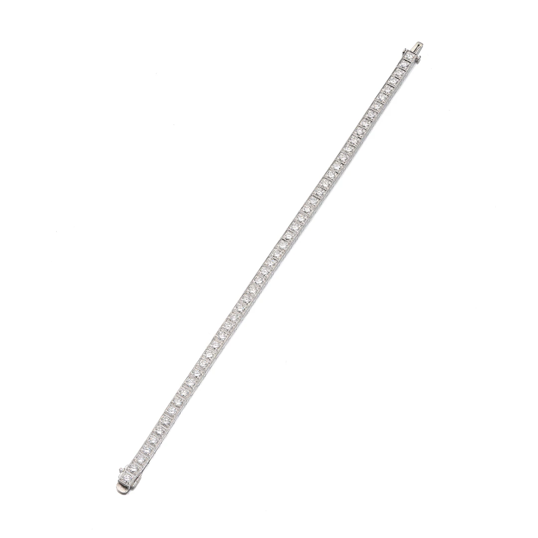 A Diamond and Platinum Tennis Bracelet, Birks