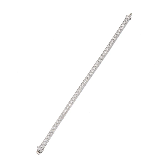 A Diamond and Platinum Tennis Bracelet, Birks