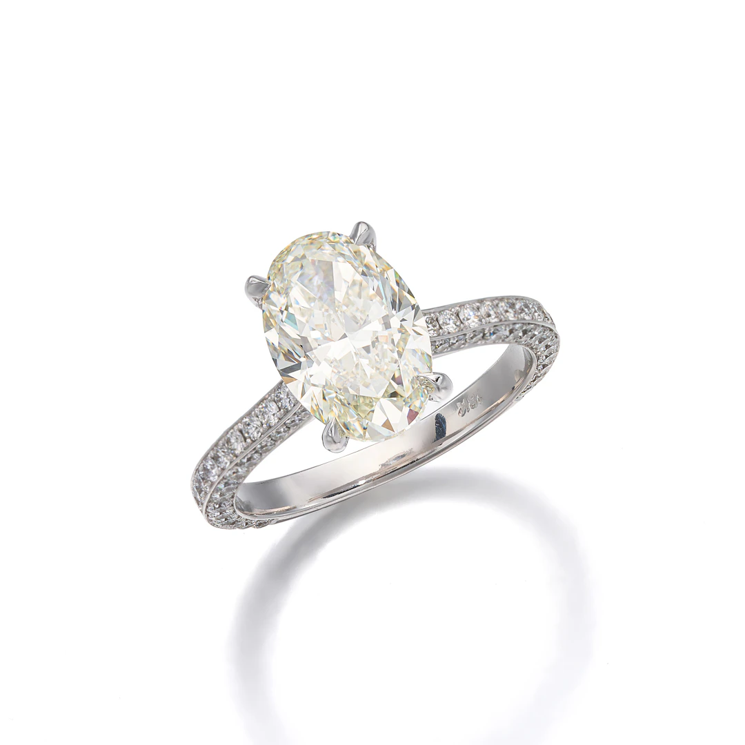 A Diamond and White Gold Ring