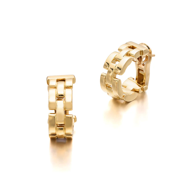 A Pair of Gold 'Maillon Panthere' Ear Clips, Cartier