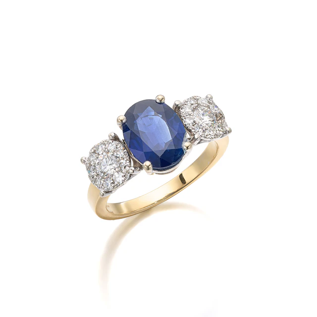 A Sapphire, Diamond and Gold Ring