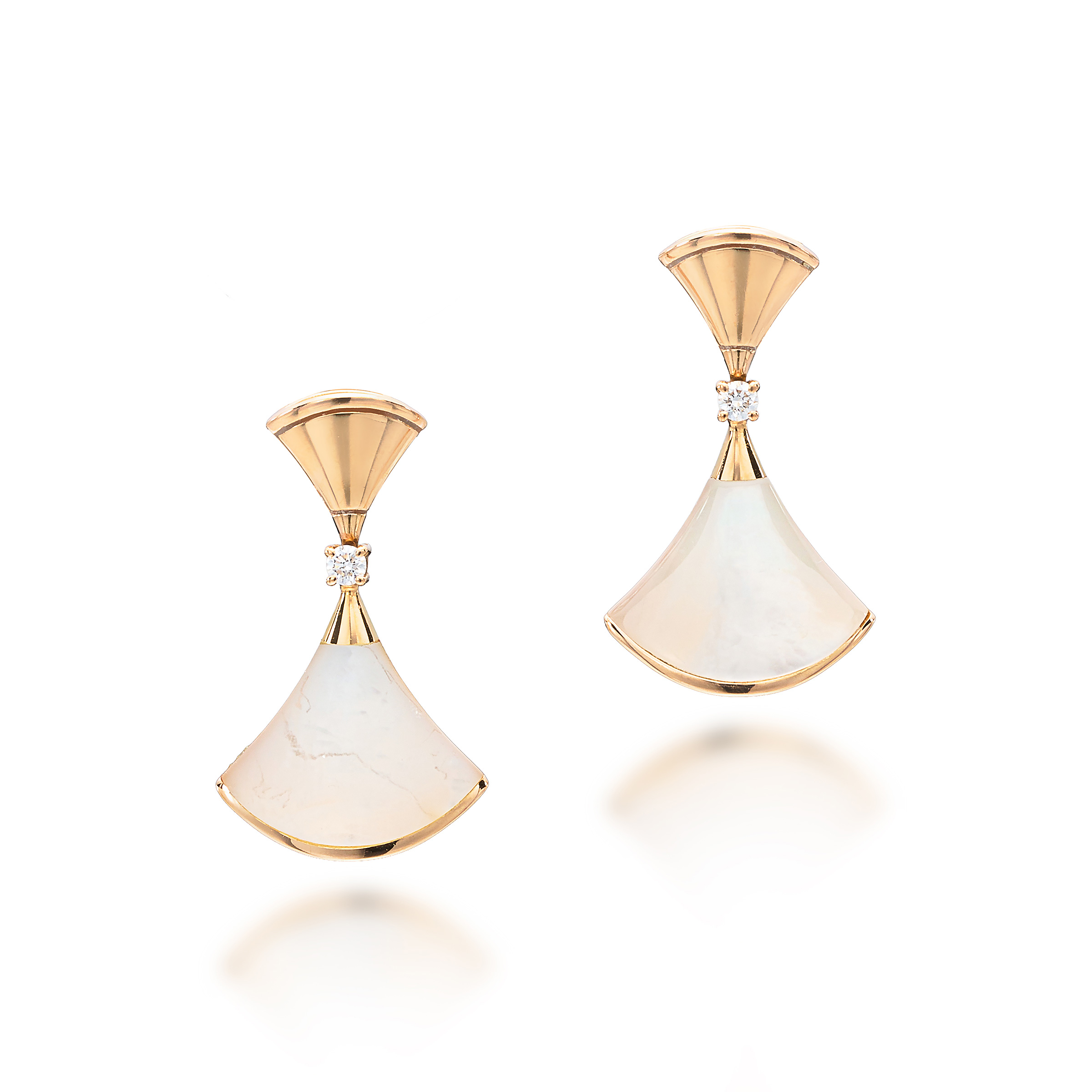 A Pair of Mother-of-Pearl, Diamond and Rose Gold 'Divas' Dream' Earrings