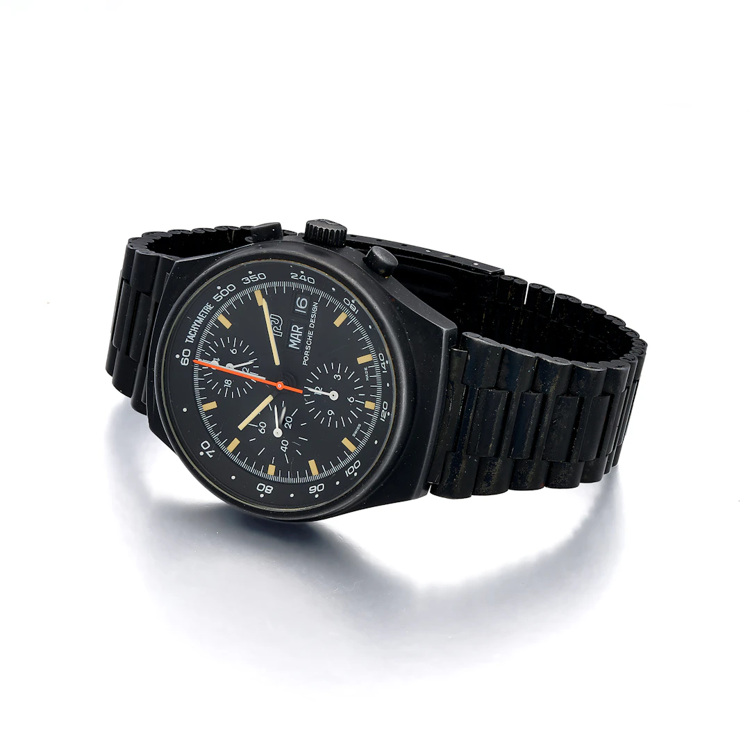 A Gentleman's Black-Coated Stainless Steel 'Chronograph 1' Wristwatch