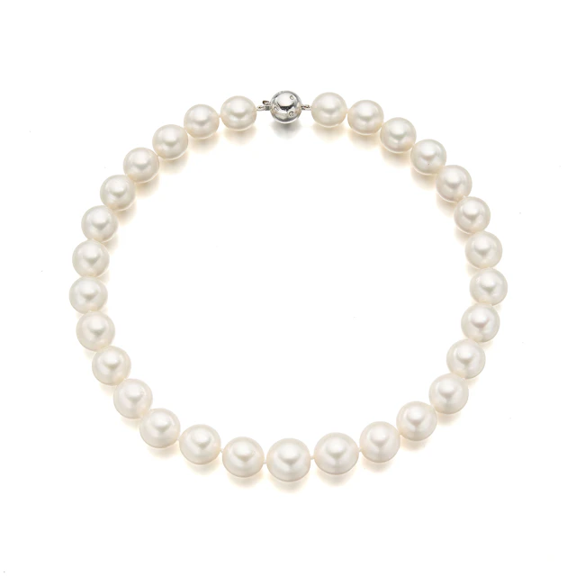A South Sea Cultured Pearl, Diamond and White Gold Necklace