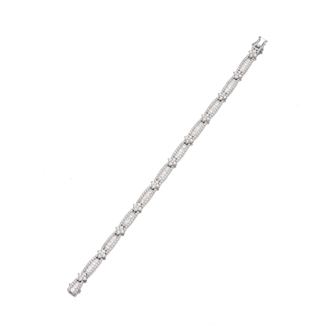 A Diamond and White Gold Bracelet