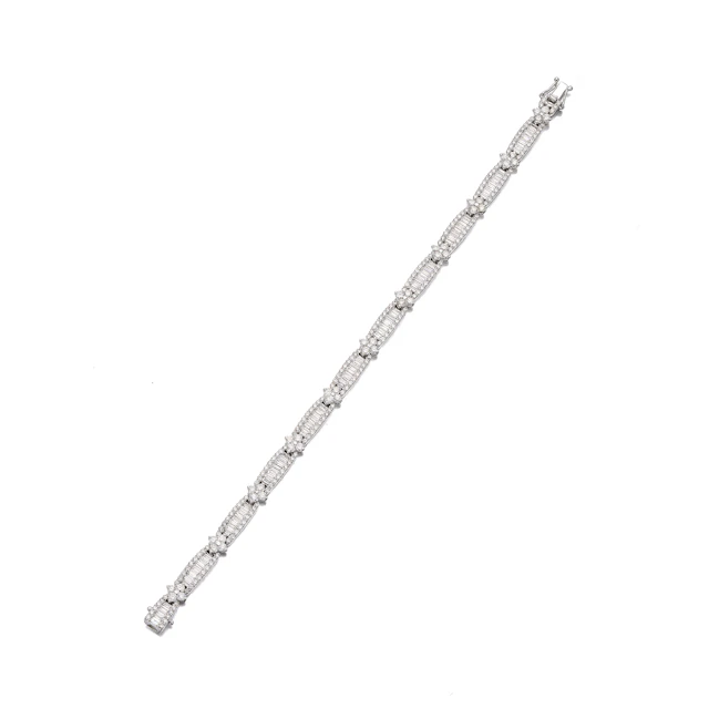 A Diamond and White Gold Bracelet