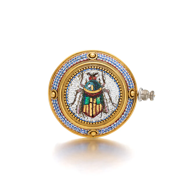 An Antique Micromosaic and Gold Brooch, circa 1850